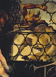 Le Diable attaquant la fenêtre, détail de Saint Antoine ermite du retable d