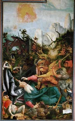 La tentation de saint Antoine le Grand (peinture sur tilleul)