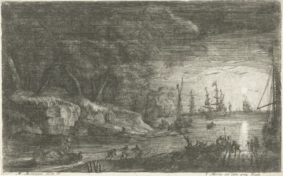 Paysage marin au clair de lune