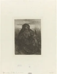 Femme dans un paysage