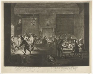 Salle de garde avec des singes, vers 1720