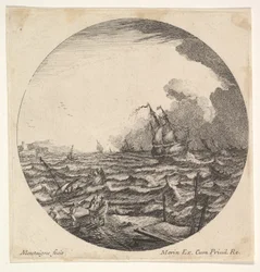 Tempête dans une composition ronde
