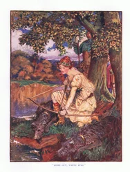 Sors cerf blanc, illustration de Contes de fées de Lady Ann, 1914