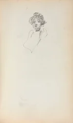Carnet de croquis italien : Tête de femme page 215, 1898-1899