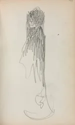 Carnet de croquis italien : Femme debout de profil page 48, 1898-1899