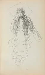 Carnet de croquis italien : Femme debout, page 219, 1898-1899