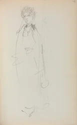 Carnet de croquis italien : Femme debout page 72, 1898-1899