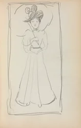 Carnet de croquis italien : Femme debout avec un parasol page 233, 1898-1899