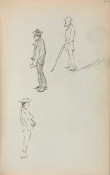 Carnet de croquis italien : Trois hommes debout page 44, 1898-1899