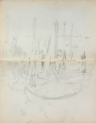 Carnet de croquis italien : Vue du port de Venise pages 37 et 38, 1898-1899