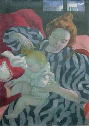 Une mère lavant son enfant, 1895