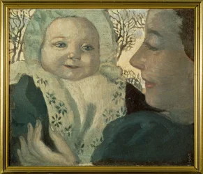 Bernadette et sa mère (peinture sur toile)