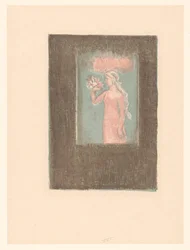 Jeune fille avec des fleurs devant une fenêtre