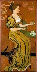 Dame à la table de thé