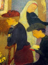 Les Trois Femmes. Peinture de Maurice Denis (1870-1943). Collection privee.