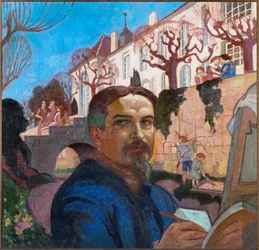 Maurice Denis, autoportrait devant le prieuré (huile sur toile)