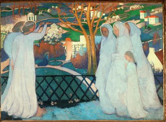 Les femmes trouvent le tombeau de Jésus vide (huile sur toile)