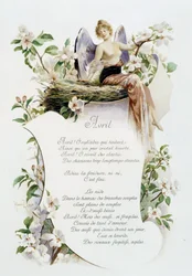 Avril « La Chanson du mois » par Jérôme Doucet, illustration - Maurice Leloir, éd. Reims 1904. L. Michaud