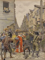 Journée des Barricades, Mathieu Molé à la Croix du Trahoir