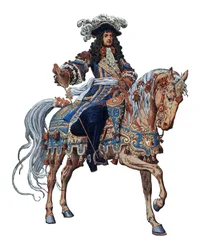Le Roi Soleil (Portrait de Louis XIV) Illustration de Maurice Leloir (1853-1940)