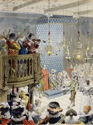 Le bal à la cour (sous Louis XIII) - dans "Richelieu" par Maurice Leloir.