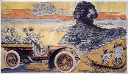 La Mercedes est la voiture la plus étonnante, vers 1900 (illustration)