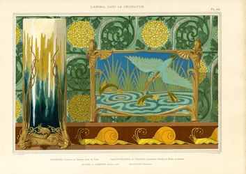 Décor Art Nouveau avec oiseaux d