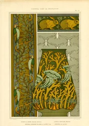 Motifs naturels Art Nouveau : oiseaux, vie marine et insectes (litho)