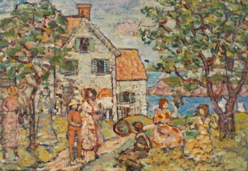 Plage et deux maisons