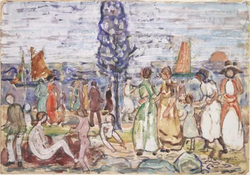 Plage avec arbre bleu