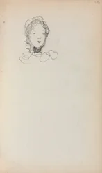 Carnet de croquis italien : Tête de jeune fille (page 176)