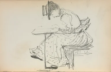Carnet de croquis italien : Femme assise (page 107)