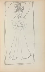 Carnet de croquis italien : Femme debout avec parasol (page 233)