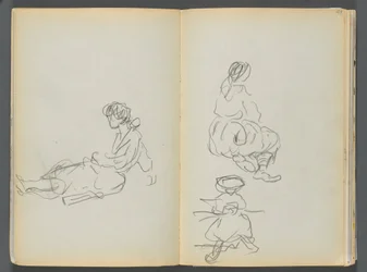 Sketchbook- The Granite Shore Hotel, Rockport, page 048  49 : Figures féminines assises