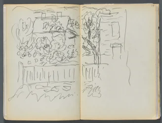 Sketchbook- The Granite Shore Hotel, Rockport, page 058  59 : Maison et jardin clôturé