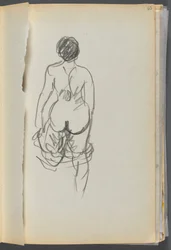 Sketchbook- The Granite Shore Hotel, Rockport, page 065 : Femme nue vue de dos