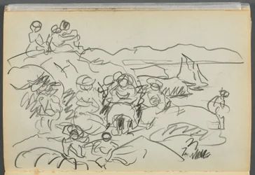 Sketchbook- The Granite Shore Hotel, Rockport, page 096 : Pique-niqueurs