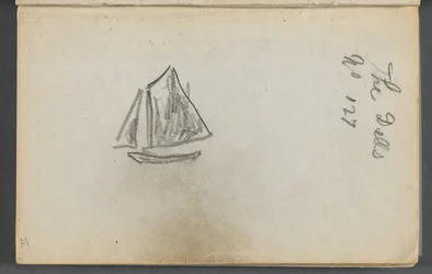 Carnet de croquis, Les Dells, N° 127, page 001:Voilier "Les Dells"