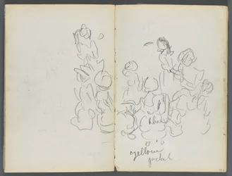 Sketchbook, The Dells, N° 127, page 074  75 : Figures avec notations en couleur