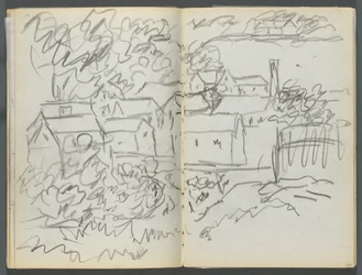Sketchbook, The Dells, N° 127, page 096  97 : Paysage avec maisons