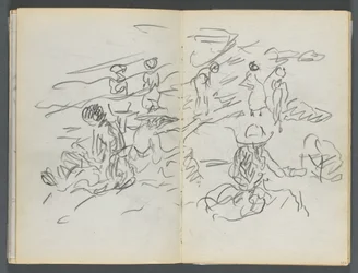 Carnet de croquis, The Dells, N° 127, page 100  101 : Figures sur une plage