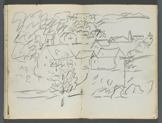 Sketchbook, The Dells, N° 127, page 108  109 : Paysage avec maisons