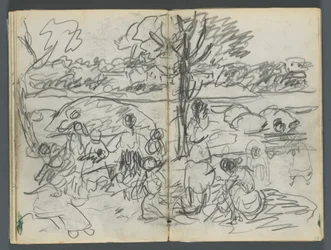 Sketchbook, The Dells, N° 127, page 116  117 : Figure dans un paysage