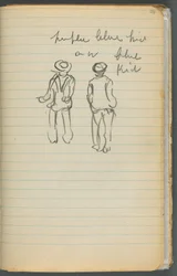 Carnet de croquis, page 040 : Notes et deux figures