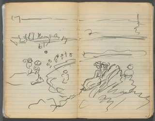Sketchbook, page 082  83 : Vue de la plage