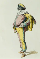 Pulcinella en 1685, par Maurice Sand (1823-1889)