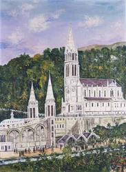 Notre Dame Cathedral at Lourdes; Basilique Notre-Dame-De-Lourdes