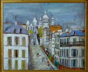 Rue Chappe, Montmartre, c.1937 (oil on board)