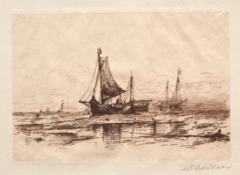 Bateaux de pêche sur la plage de Scheveningen