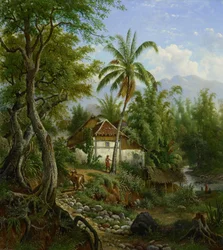 Paysage dans les Indes orientales néerlandaises